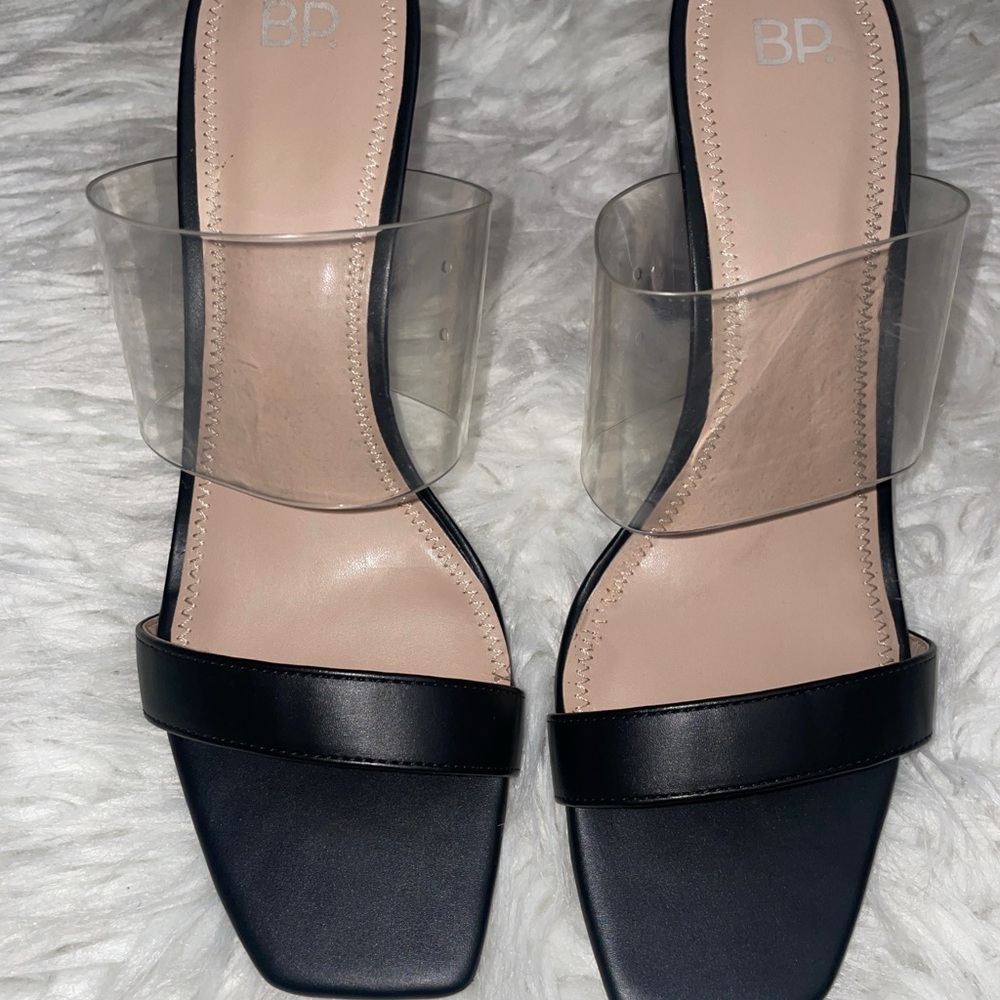 BP Black Minimalist Heeled Sandals SIZE 11